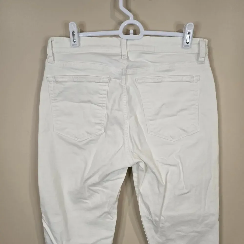 Women's Lucky Brand Ava Crop White Denim Jeans | Size 10/30
